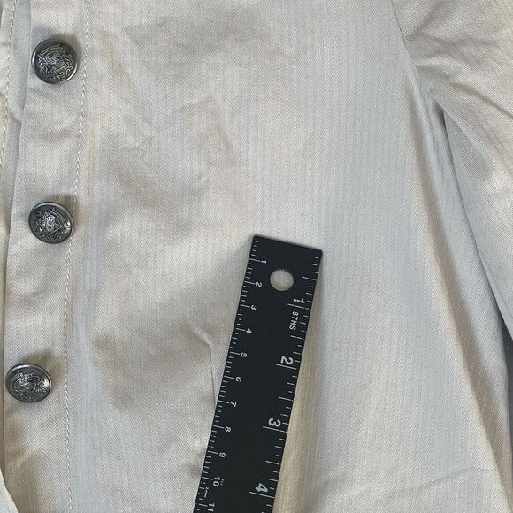 Free People Jacket Womens Size Small Beige Ruffles Romantic Military Boho Peplum - Picture 8 of 13